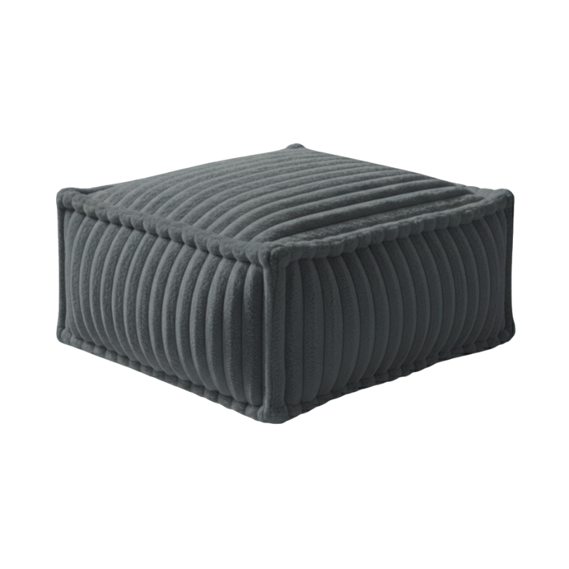 Pouf Pouf Per Divano Modulare - Pelliccia A Costine - 80x60x38 Cm