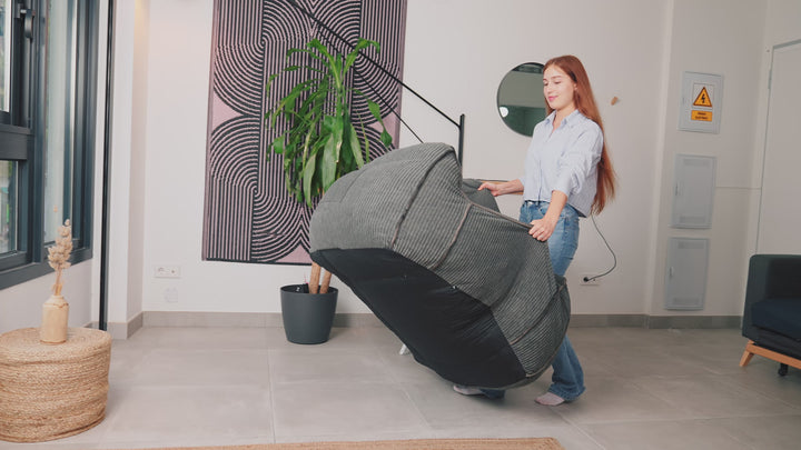 Pouf Poltrona in Velluto a Coste - 100x110 cm
